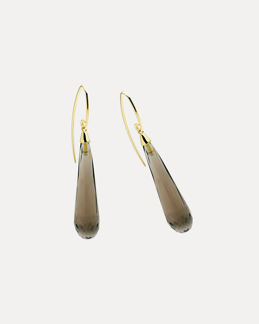 9CT SMOKY QUARTZ ALESSANDRINI EARRINGS