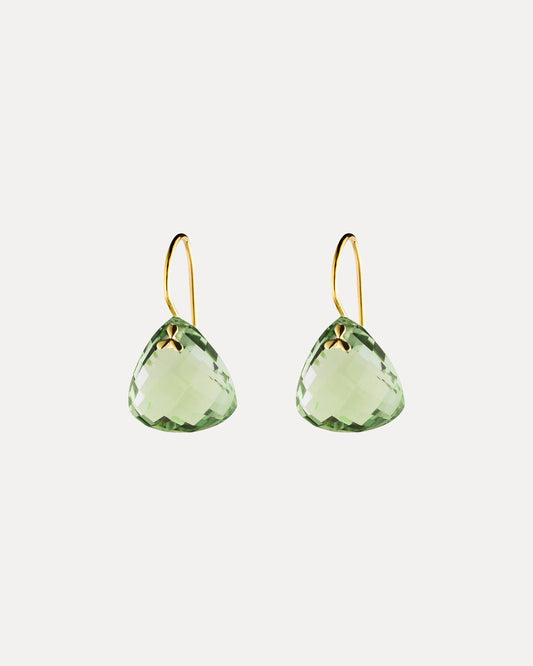 9CT GREEN AMETHYST PALOS EARRINGS