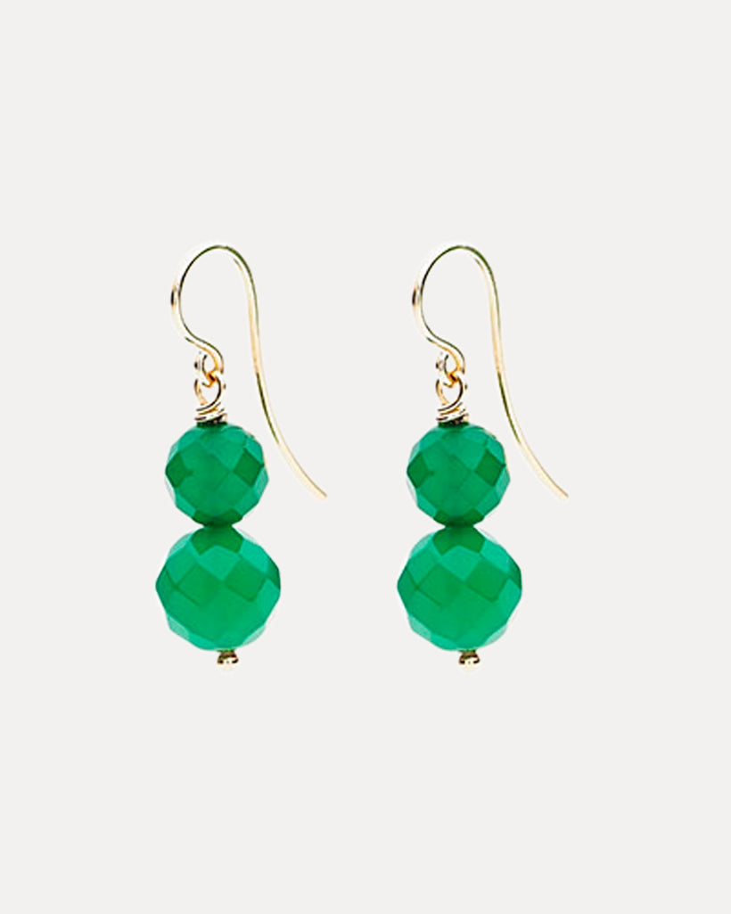 9CT GREEN AGATE MARIBEL EARRINGS