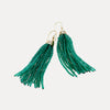 9CT GREEN AGATE GATSBY (5CM) TASSEL EARRINGS