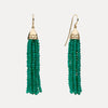 9CT GREEN AGATE GATSBY (5CM) TASSEL EARRINGS