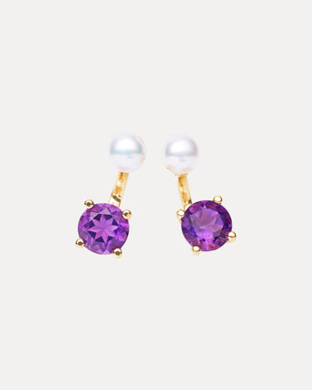 9CT AMETHYST & PEARL CARLY EARRINGS