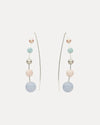 STERLING SILVER, BLUE LACE AGATE, PINK OPAL & AQUAMARINE MADELINE EARRINGS