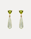 9CT PERIDOT & GREEN AMETHYST VIRAGO EARRINGS