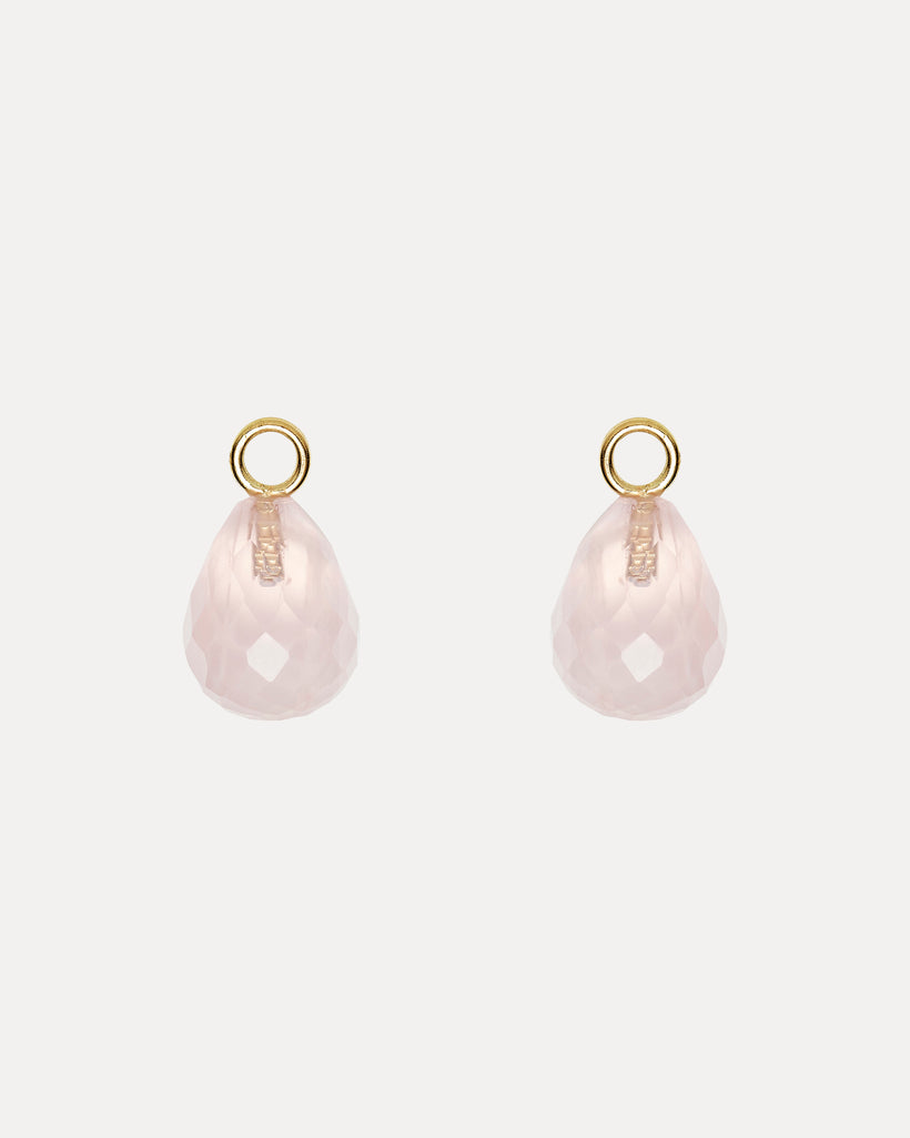 9CT ORIANA ROSE QUARTZ INTERCHANGEABLE DROPS