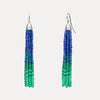 STERLING SILVER LAPIS, GREEN AGATE & CHRYSOPRASE WILLOW TREE EARRINGS