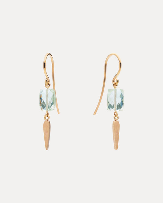 9CT NIELSEN GREEN AMETHYST EARRINGS