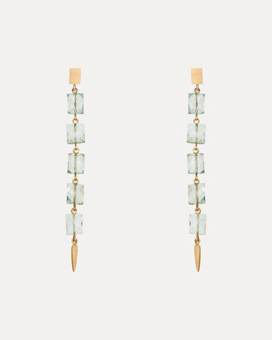 9CT NIELSEN GREEN AMETHYST DROP EARRINGS