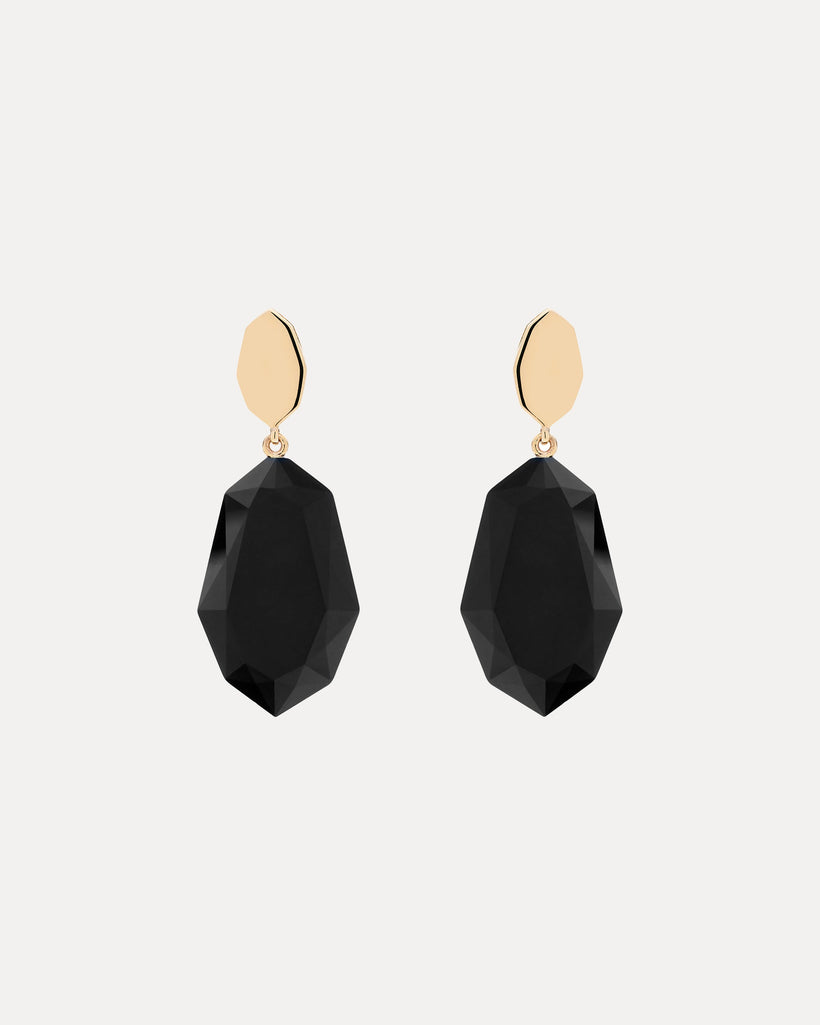 9CT ONYX PILLIGA EARRINGS