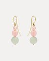 9CT JADE, ROSE QUARTZ & PEARL LILAS EARRINGS