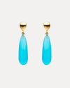 9CT BLUE CHALCEDONY TEARDROP BARRYMORE EARRINGS