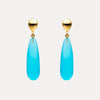 9CT BLUE CHALCEDONY TEARDROP BARRYMORE EARRINGS