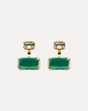 9CT YELLOW GOLD GREEN AMETHYST & GREEN AGATE RONA EARRINGS