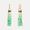 9CT CHRYSOPRASE & PEARL PORTMAN TASSEL EARRINGS