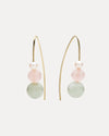 9CT JADE, ROSE QUARTZ & PEARL YORKE EARRINGS