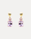 9CT LAVENDER AMETHYST & PINK PEARL LILAC WINE EARRINGS