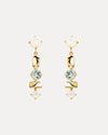 9CT GREEN AMETHYST & MOTHER OF PEARL AMPHLETT EARRINGS