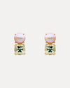 9CT GREEN AMETHYST & PINK PEARL DOLORES EARRINGS