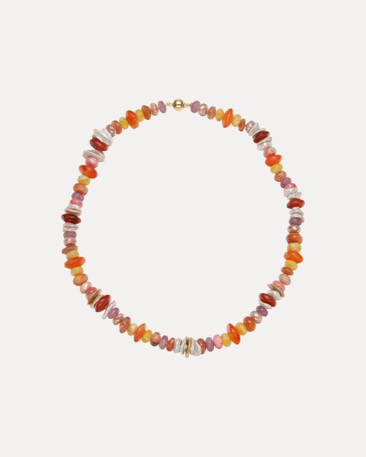 9CT CORNELIAN TAPESTRY NECKLACE