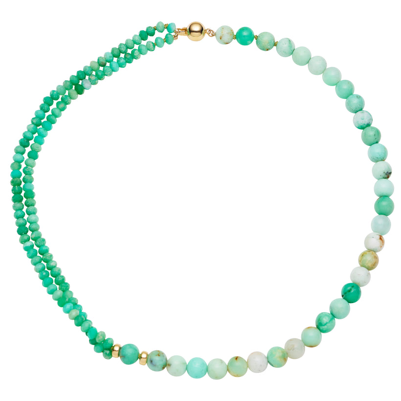 9CT CHRYSOPRASE CHERBOURG NECKLACE