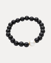 FACETED ONYX AND PEARL BUDDY BRACELET