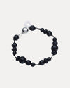 STERLING SILVER ONYX TIN-CUP BRACELET