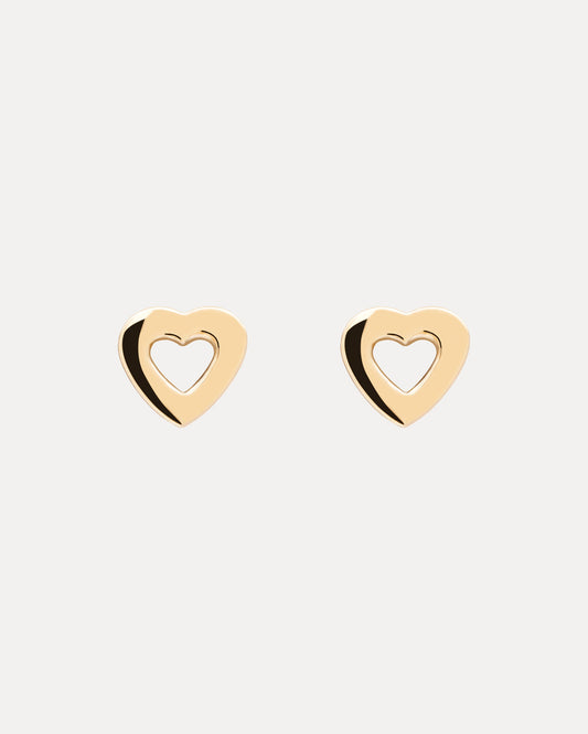 9CT AMOUR HEART STUD EARRINGS