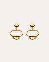 9CT YELLOW GOLD OTTO HORIZONTAL STUD EARRINGS