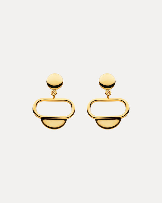 9CT YELLOW GOLD OTTO HORIZONTAL STUD EARRINGS