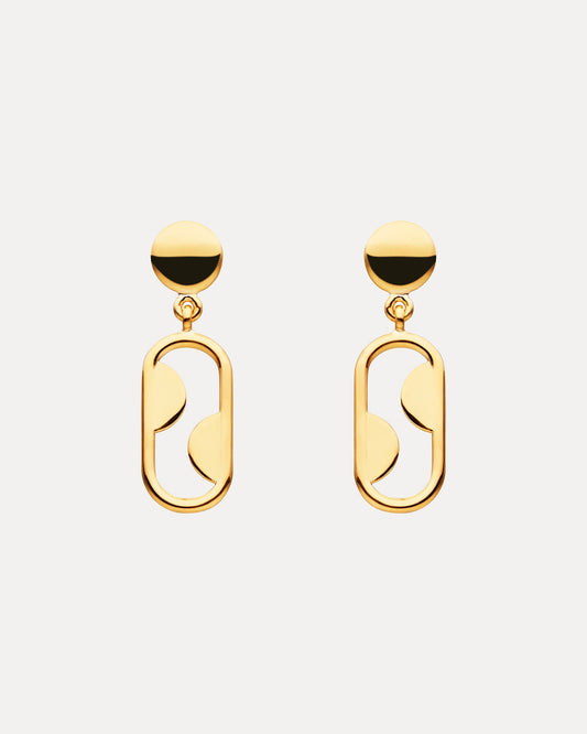 9CT YELLOW GOLD OTTO DROP STUD EARRINGS