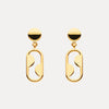 9CT YELLOW GOLD OTTO LONG DROP STUD EARRINGS