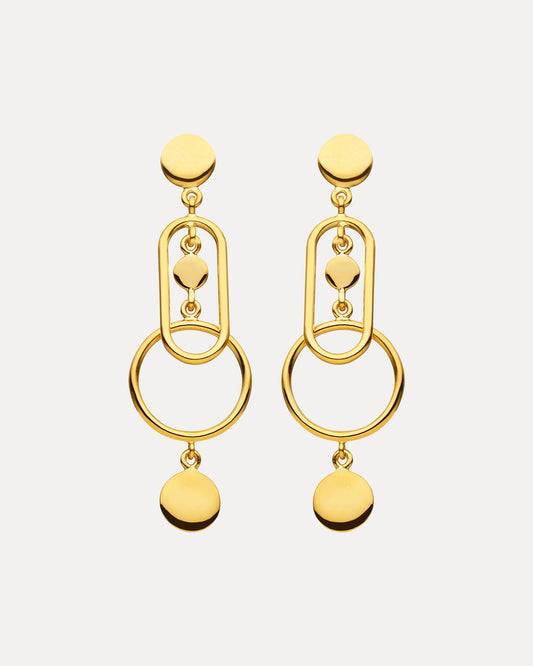 9CT OTTO DROP STUD EARRINGS