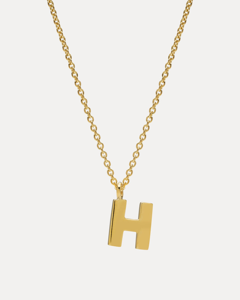 9CT 'H' AMATE PENDANT