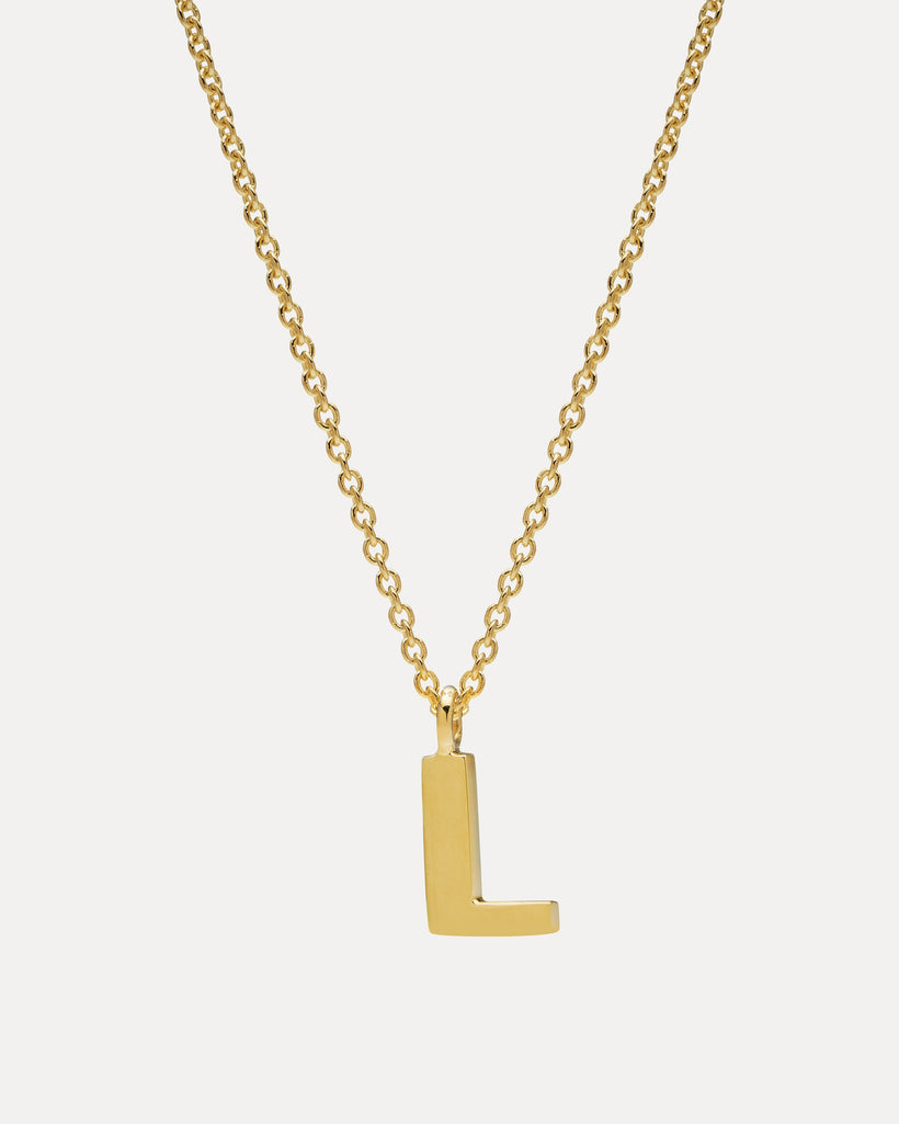 9CT 'L' AMATE PENDANT