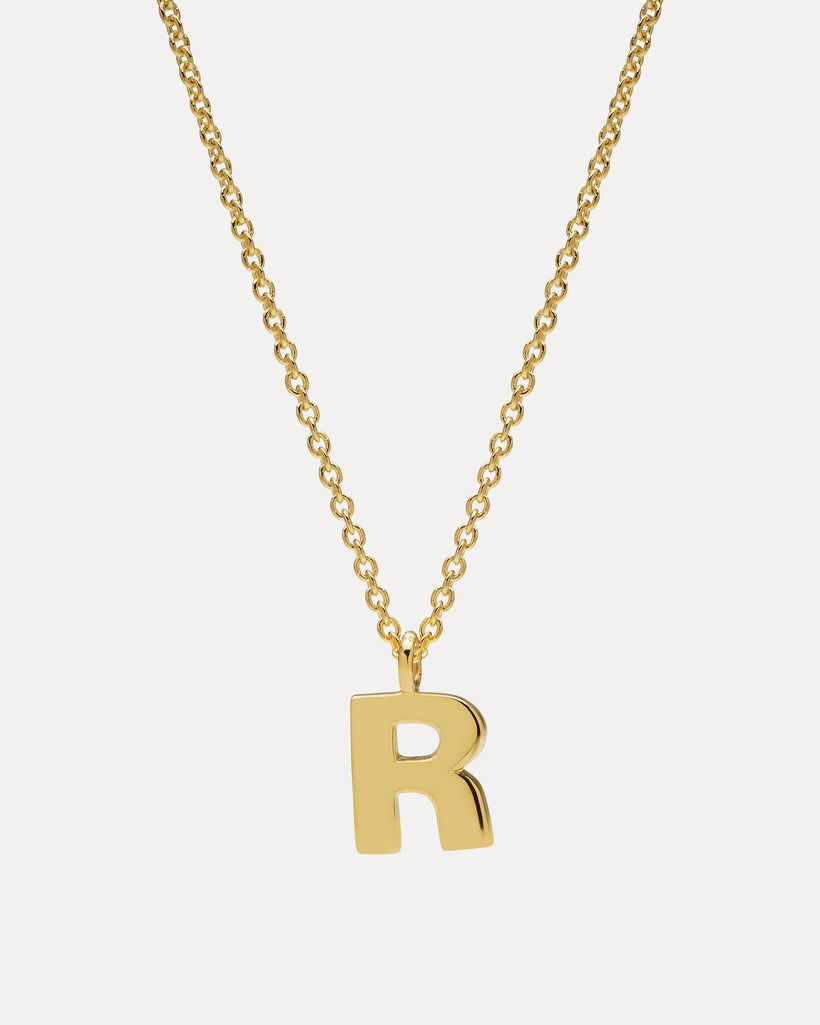 9CT 'R' AMATE PENDANT