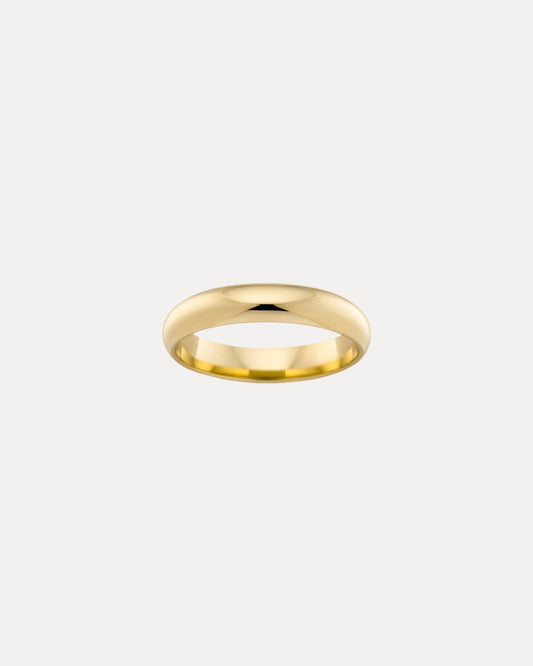 18CT YELLOW GOLD 4MM HIGH DOME WEDDER