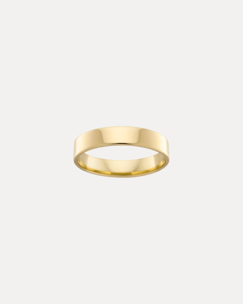 18CT YELLOW GOLD 4.5MM FLAT ROUND WEDDER