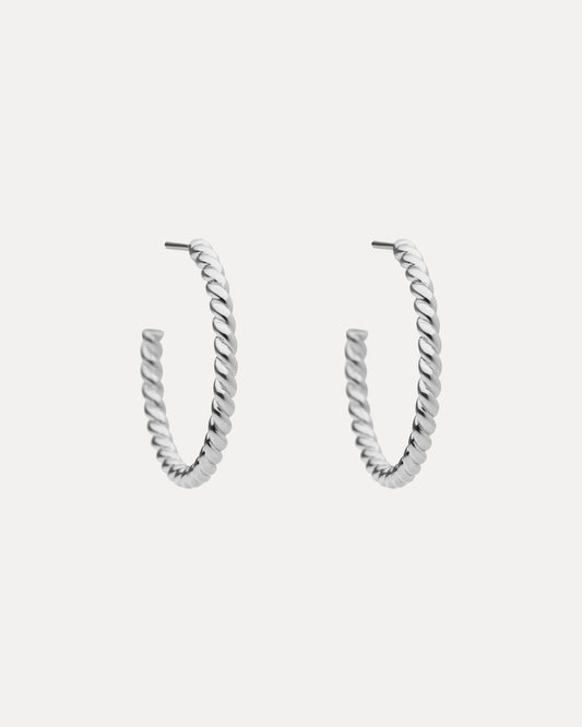 STERLING SILVER DONNA HOOP EARRINGS (LG)