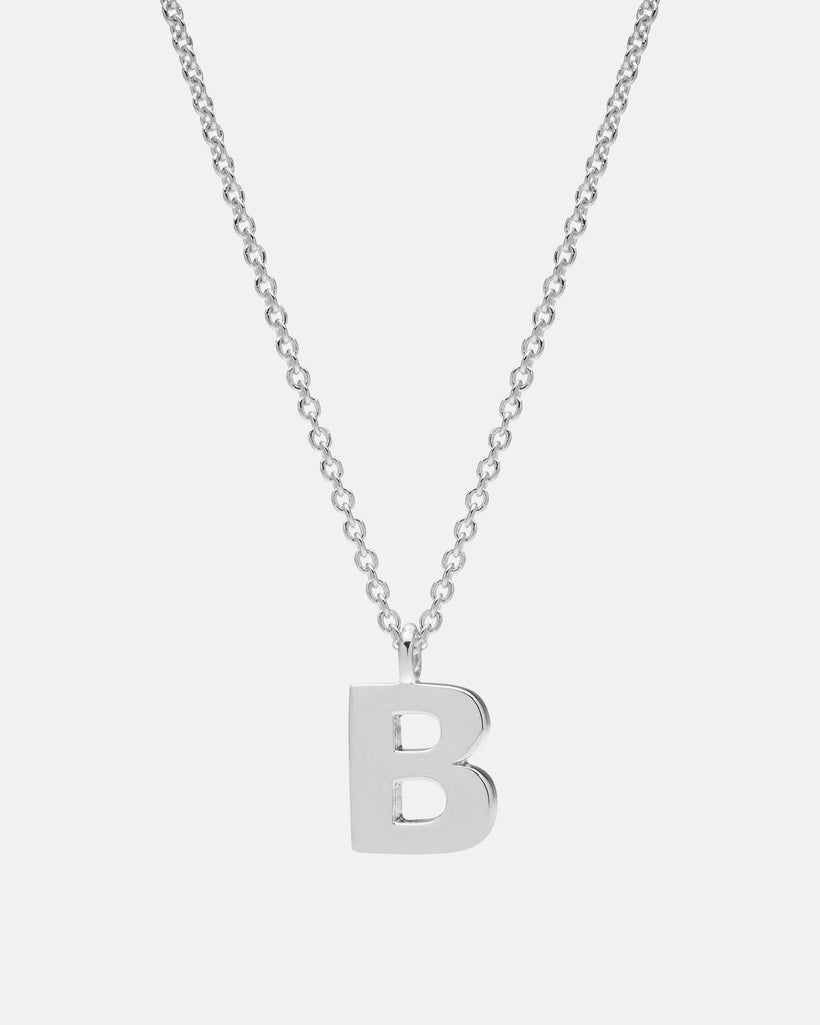 STERLING SILVER 'B' AMATE PENDANT