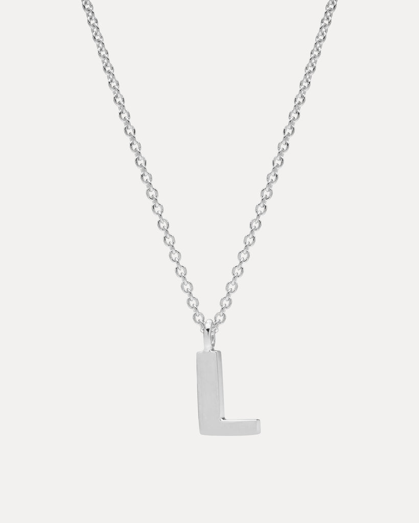 STERLING SILVER 'L' AMATE PENDANT