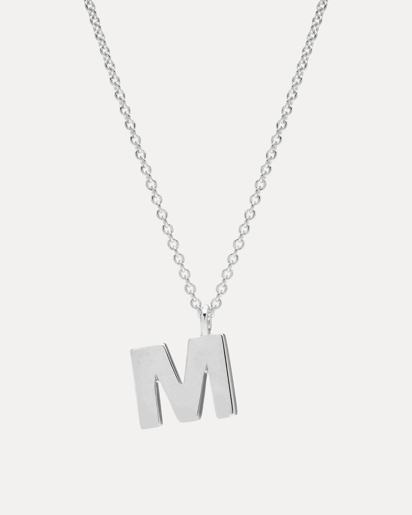 STERLING SILVER 'M' AMATE PENDANT