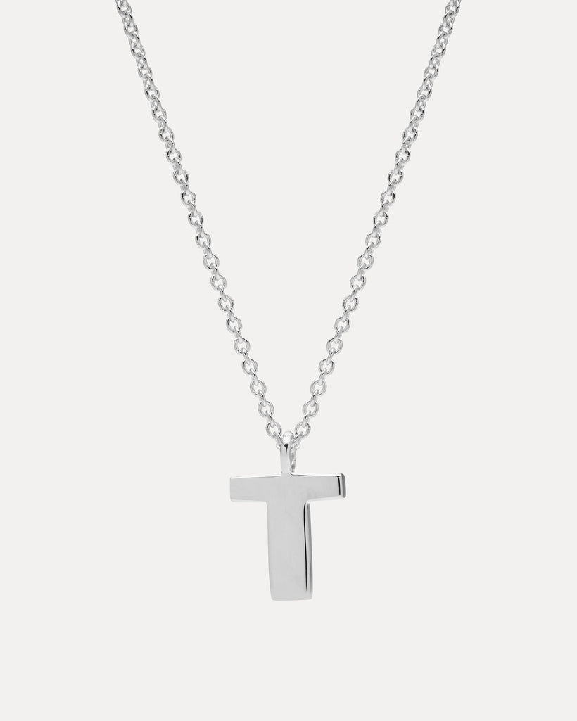 STERLING SILVER 'T' AMATE PENDANT