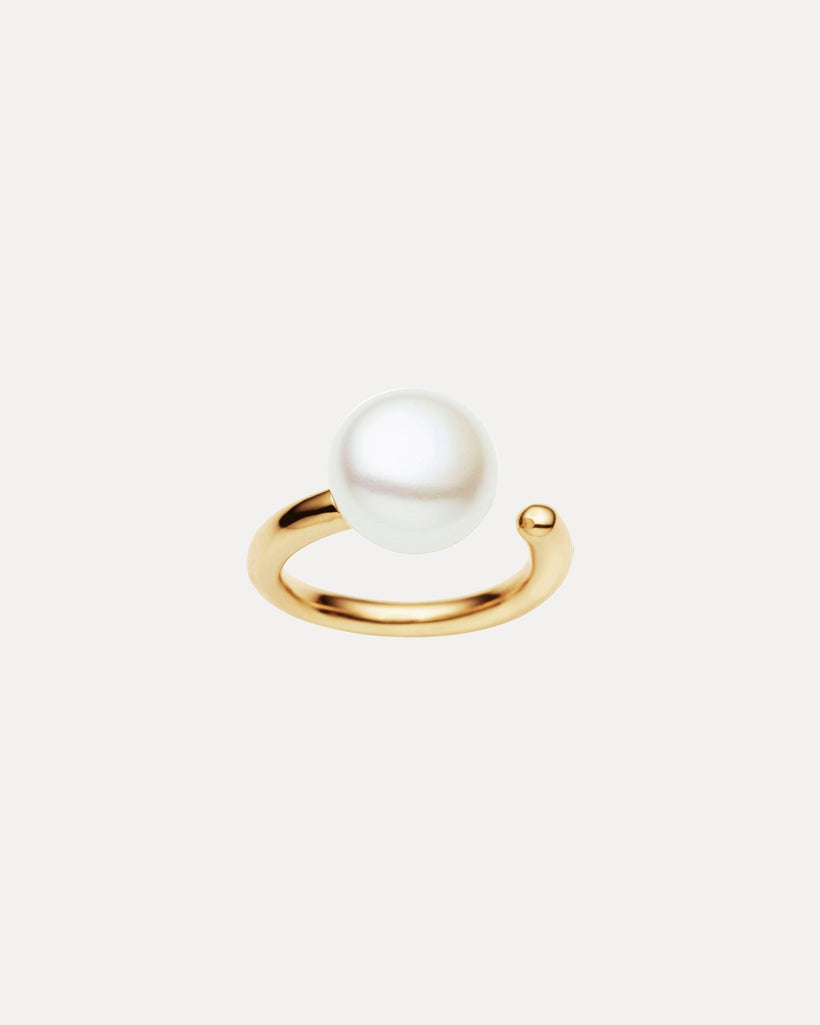 9CT PEARL CARLY RING