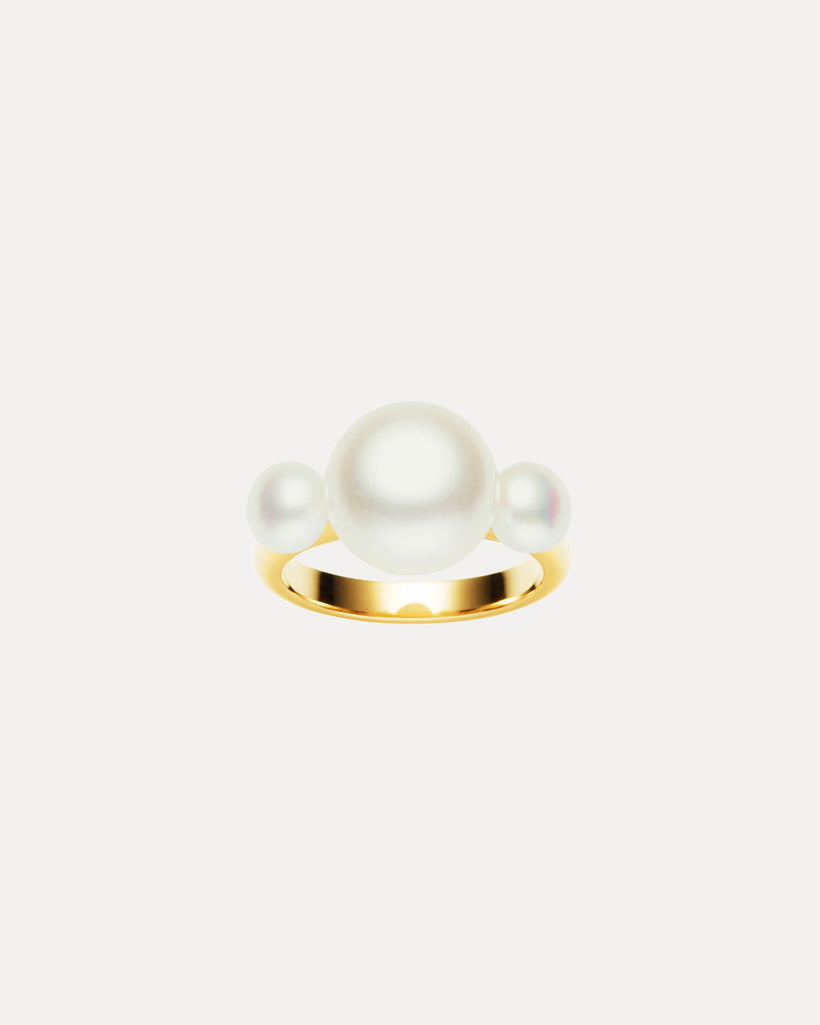 9CT TRIPLE PEARL RING