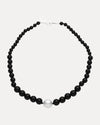 SOUTH SEA PEARL & ONYX STERLING SILVER MINI KELLY NECKLACE