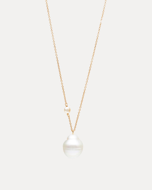 18CT YELLOW GOLD BAROQUE SOUTH SEA PEARL PENDANT