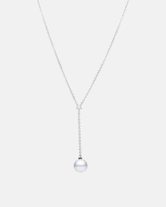 18CT WHITE GOLD AUSTRALIAN SOUTH SEA PEARL & DIAMOND RADHA LARIAT