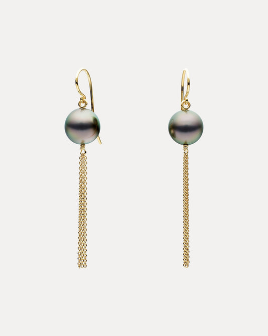 18CT TAHITIAN PEARL BORLA EARRINGS