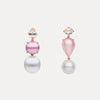 BESPOKE 18CT ROSE GOLD SOUTH SEA PEARL, MABE & PINK MORGANITE NUMINOUS EARRINGS