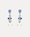 18CT SOUTH SEA PEARL, DIAMOND & SAPPHIRE JONI EARRINGS